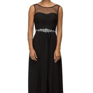 NWT Dancing Queen 9541 Chiffon Evening Dress Blush size S